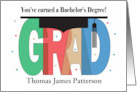 Graduation Congratulations for Bachelor’s Degree with Custom Name card