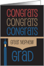 Graduation for Great Nephew Congrats Grad with Graduation Hat card