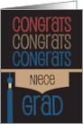 Graduation for Niece with Repeating Congrats Grad and Hat with Niece card