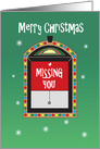 Christmas Missing You, Decorated Window with Snowflakes card