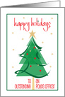 Hand Lettered Happy Holidays for Police Officer, Stylized Tree & Stars card