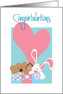 Congratulations to New Foster Dad, Staffed Animals & Large Heart card