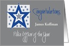 Congratulations Police Officer of the Year, Customized with Stars card