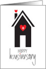 Hand Lettered Happy Housiversary Home with Hearts and Custom Years card