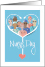 Hand Lettered Nurses Day 2024 Nurses in White Stethoscope with Heart card