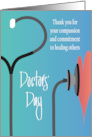 Hand Lettered Doctors’ Day 2024 with Stethoscope Listening to Heart card