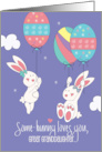 Easter for Great Granddaughter White Bunnies & Fancy Egg Balloons card