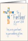 Sympathy for Father of Child, Stained Glass Cross & Hand Lettering card