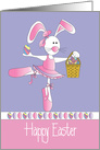 Easter for sweet Girl, Ballerina Bunny with Easter Egg Basket card