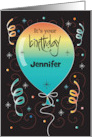 Birthday for Someone at College Colorful Balloon with Custom Name card