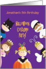 Halloween Birthday Costume Party Invitation for Kids Custom Name card