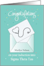 Induction Congratulations for Honor Society of Nursing Custom Name card