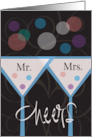 Wedding Anniversary for Mr. and Mrs., Cheers Glasses & Bubbles card