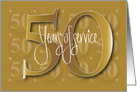 Employee 50 Year Work Anniversary, Large Numbers with Bling card