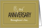 Business Anniversary, Gold Color, Custom Name & Hand Lettering card