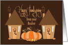 Hand Lettered Thanksgiving from Realtor, Cottages & Pumpkins card