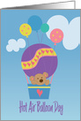 Hot Air Balloon Day, with Bear Floating away in Hot Air Balloon card