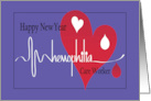 Hand Lettered New Year Thank You to Hemophilia Care Worker card