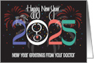 Hand Lettered New Year 202 from Doctor Large Date with Stethoscope card