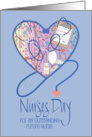 Nurses Day 2024 Outstanding Future Nurse Stethoscope Medical Collage card