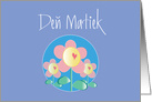 Hand Lettered Slovak Mother’s Day, Den Matiek with Flowers card