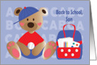 Back to School for Son Bear with Baseball Cap Backpack & Baseball card