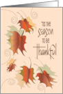 Hand Lettered Thanksgiving for Business Tis the Season Fall Leaves card