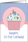 Half Birthday for Daughter, Cupcake with Sprinkles & 1/2 Candle card