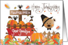 Thanksgiving Pilgrim Bear Great Grandson with Pumpkin Patch Pumpkins card