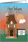 Hand Lettered Thanksgiving from Realtor, Cottage with Custom Sign card