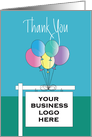 Thank you from realtor, custom realtor sign with colorful balloons card