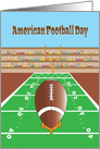 American Football Day, Football on Field, with Goalpost and Crowd card