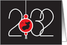 Chinese New Year of Rat 2032 Red Lantern with Rat Silhouette card