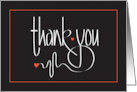 Hand Lettered Thank You to Doctor or Nurse with Heartbeat Stethoscope card