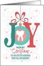 Christmas for Dental Hygienist, Joy with Ornament & Sparkling Tooth card