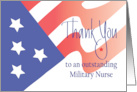 Hand Lettered Nurses Day Thank You for Military Nurse, U.S. Flag card