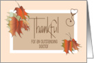 Hand Lettered Thankful Thanksgiving for Doctor Leaves and Stethoscope card