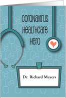 Thank You Doctor and Nurse Coronavirus Healthcare Hero Name Tag card