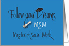 Graduation Congratulations for Master of Social Work card