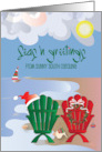 Hand Lettered Seas n Greetings South Carolina Christmas Beach Scene card