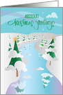 Hand Lettered Christmas from Missouri, River Scene with Trees card
