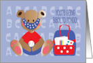 Back to School for Boy Bear During Coronavirus with Designer Mask card