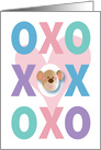 Thinking of You for Kids, Hugs and Kisses, XOXOXO, with Bear & Heart card