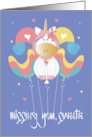 Hand Lettered Missing You for Kids with Balloon-icorn and Balloons card