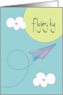 Flying By With a Big Hi Folded Paper Airplane for Kids Who are Missed card