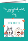 Grandparents Day from the Dogs, Siberian Husky & Maltese with Flowers card