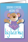 Missing You for Kids, Sending a Big Bear Hug, Bear in Envelope card