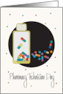 Hand Lettered Pharmacy Technician Day with Prescription Bottle card