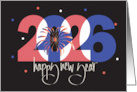 Hand Lettered New Year 2024 with Large Date During Coronavirus card