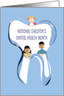 National Childrens Dental Health Month Gleaming Tooth and Children card